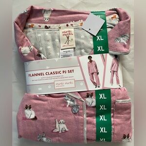 NEW munki munki Pink Cat Print Pajama Set TAYLOR SWIFT CATS